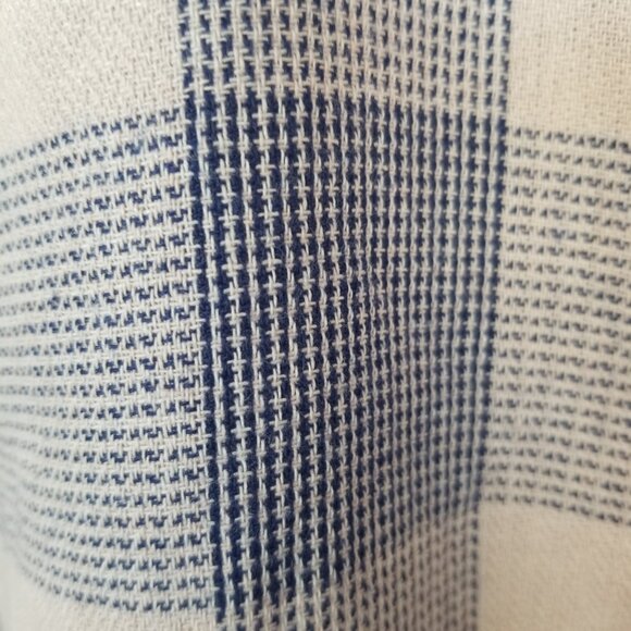 Lane Bryant Plaid Check Shirt Button Down Collared Long Sleeve Navy Tan Size 22 - Picture 6 of 9